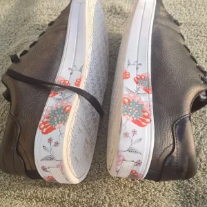 Ted Baker Aariah Women’s Black Leather Floral Low Top Lace Up Trainers uk5 - Image 4