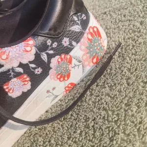 Ted Baker Aariah Women’s Black Leather Floral Low Top Lace Up Trainers uk5 - Image 8