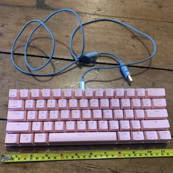 Pink compact computer keyboard