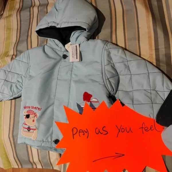 Pay as you feel baby jackets and shoes