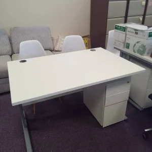 Office desks, eggshell white