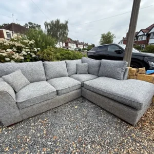 Grey L Shaped Corner Sofa - Image 3