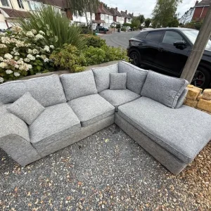 Grey L Shaped Corner Sofa - Image 4
