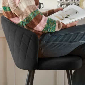 Dellaposta 67cm Velvet Bar Stools Set of 2 - Image 4