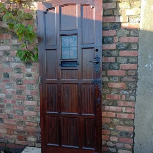 SOLID OAK FRONT DOOR WITH ARTS IRON DETAILS - Image 2