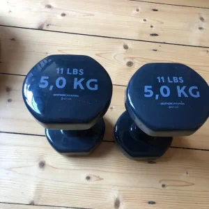 Decathlon PVC Dumbbells - 2 x 5kg used once - Image 2