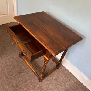 Solid Hardwood Theodore Alexander Side Table with Lockable Drawer - Image 2