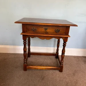 Solid Hardwood Theodore Alexander Side Table with Lockable Drawer - Image 3
