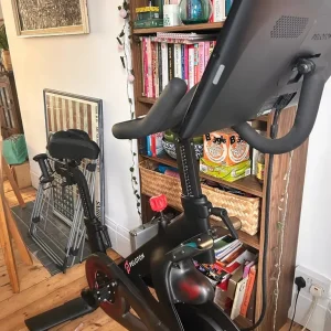 Peloton Exercise Bike with Spin Shoes and Dumbbells - Image 2
