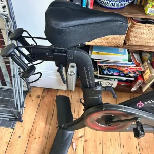 Peloton Exercise Bike with Spin Shoes and Dumbbells - Image 4