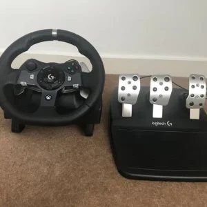 Racing wheel and pedals
