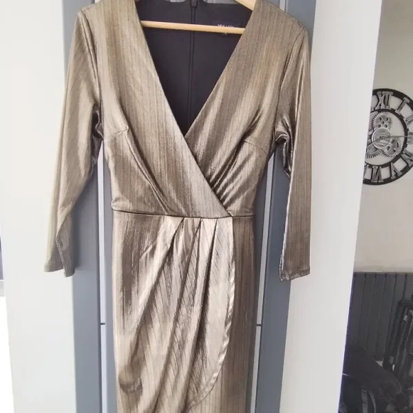 Gold Foil Dress Worn Once