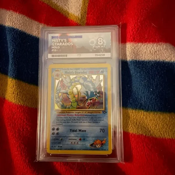Ace slab 8 Misty’s Gyarados with a few Pokemon cards and packs