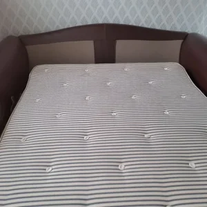 Brown Leather Sofa Bed and Chair - Image 2