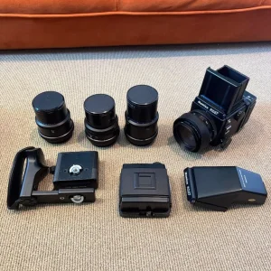 Mamiya RZ67 medium format camera with lenses and accessories
