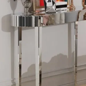 Mirrored glass console table 120cm - Image 3