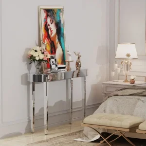 Mirrored glass console table 120cm - Image 5