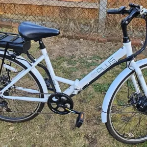 E-Plus Commute Folding Electric Bike – White – 36V – Shimano 7-Speed