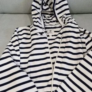 Tracksuit bottoms and striped cardigans