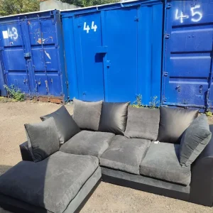 Grey and black corner sofa - Image 3