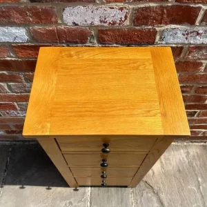 Solid Oak Narrow Tallboy Chest of Drawers - Image 8