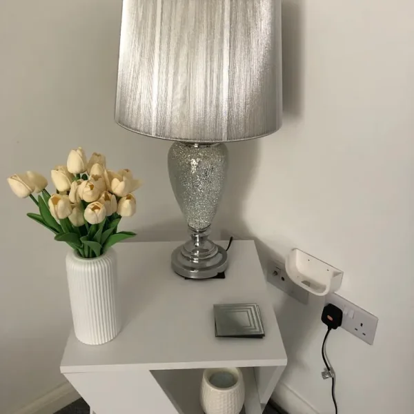 Large silver lamp