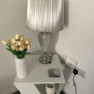 Large silver lamp