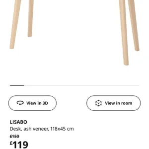 IKEA LISABO DESK WITH DRAWER - Dark brown and black - Image 3