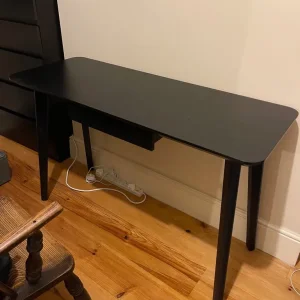 IKEA LISABO DESK WITH DRAWER - Dark brown and black