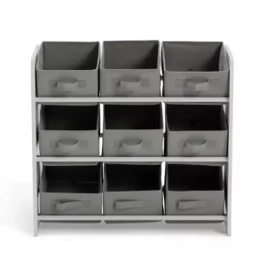 Home 3 Tier Basket Storage Unit - Grey - Image 2