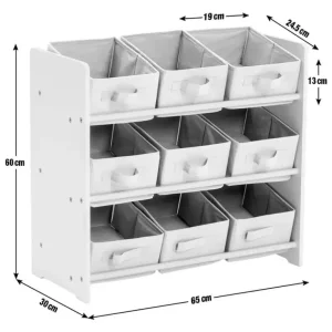 Home 3 Tier Basket Storage Unit - Grey - Image 4