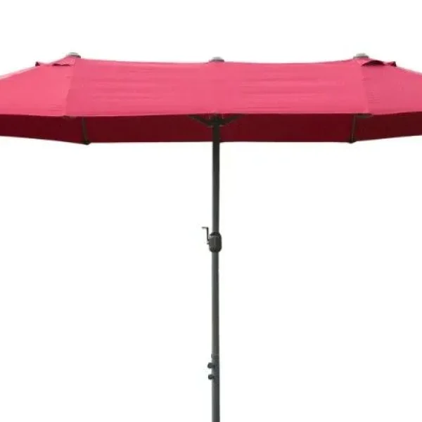 4.6M Sun Umbrella Canopy Wine Red Double-sided Crank Shade