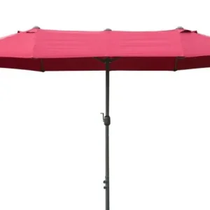 4.6M Sun Umbrella Canopy Wine Red Double-sided Crank Shade