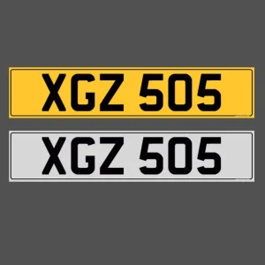 XGZ 505 Dateless Cherished Number Plate
