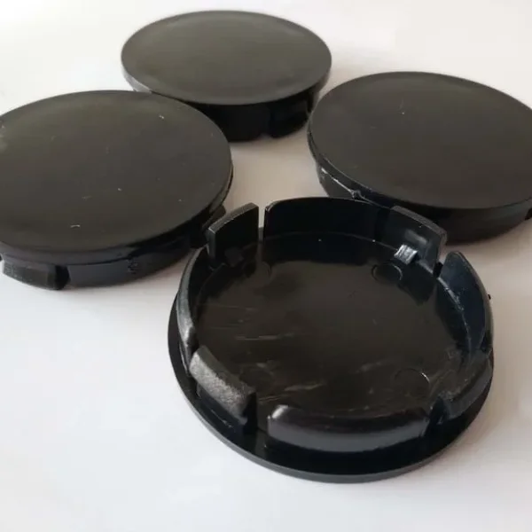 x4 Universal Black Alloy Wheel Center Caps (56mm ID, 60mm OD)
