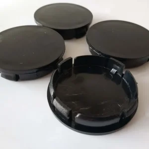 x4 Universal Black Alloy Wheel Center Caps (56mm ID, 60mm OD)