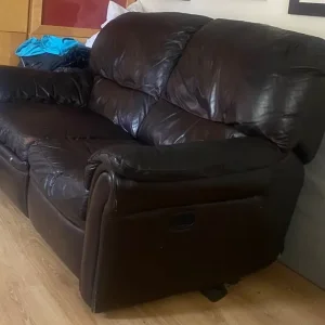 2 seater leather electric recline settee