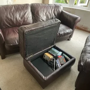 Brown leather sofas - Image 4