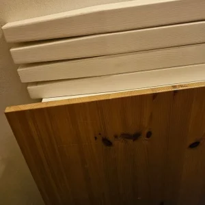 Ikea LerHamn square table. Solid wood top with white legs - Image 4