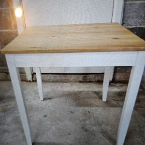 Ikea LerHamn square table. Solid wood top with white legs