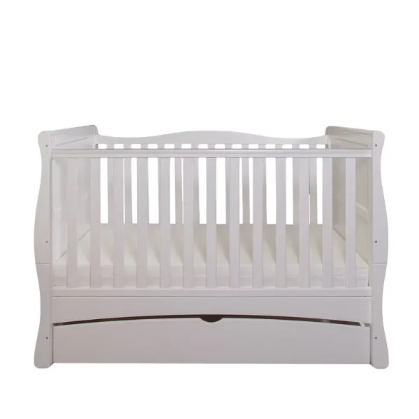 3 in 1 Sleigh White Cot Bed with mattress