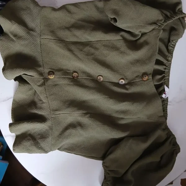 Floral play suit and green army top