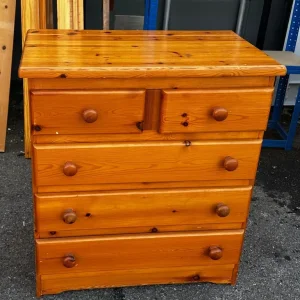 Pine chest of drawers 2 over 3