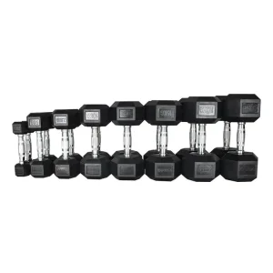 Hill Icon Rubber Hex Dumbbell Set 2.5kg to 20kg - Image 2