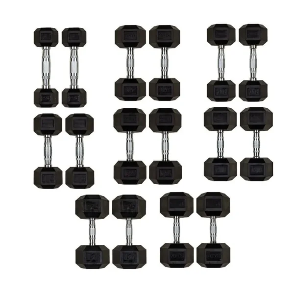 Hill Icon Rubber Hex Dumbbell Set 2.5kg to 20kg