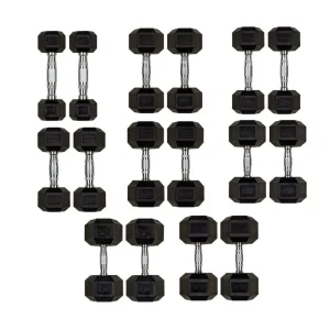 Hill Icon Rubber Hex Dumbbell Set 2.5kg to 20kg