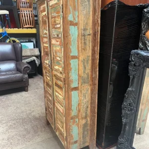 Reclaimed Indian Boat Wood Storage Cupboard - Image 2