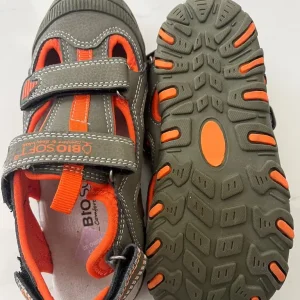 Size 13 BioSoft shoes – grey with orange trim - Image 2