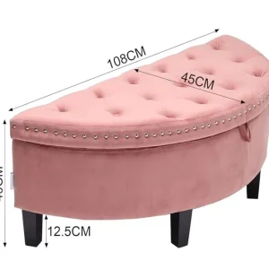 Pink half moon ottoman - Image 2