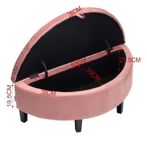 Pink half moon ottoman